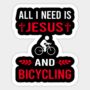 I Need Jesus And Bicycling Bicycle Bicyclist Cycling Cycle Cyclist Sticker